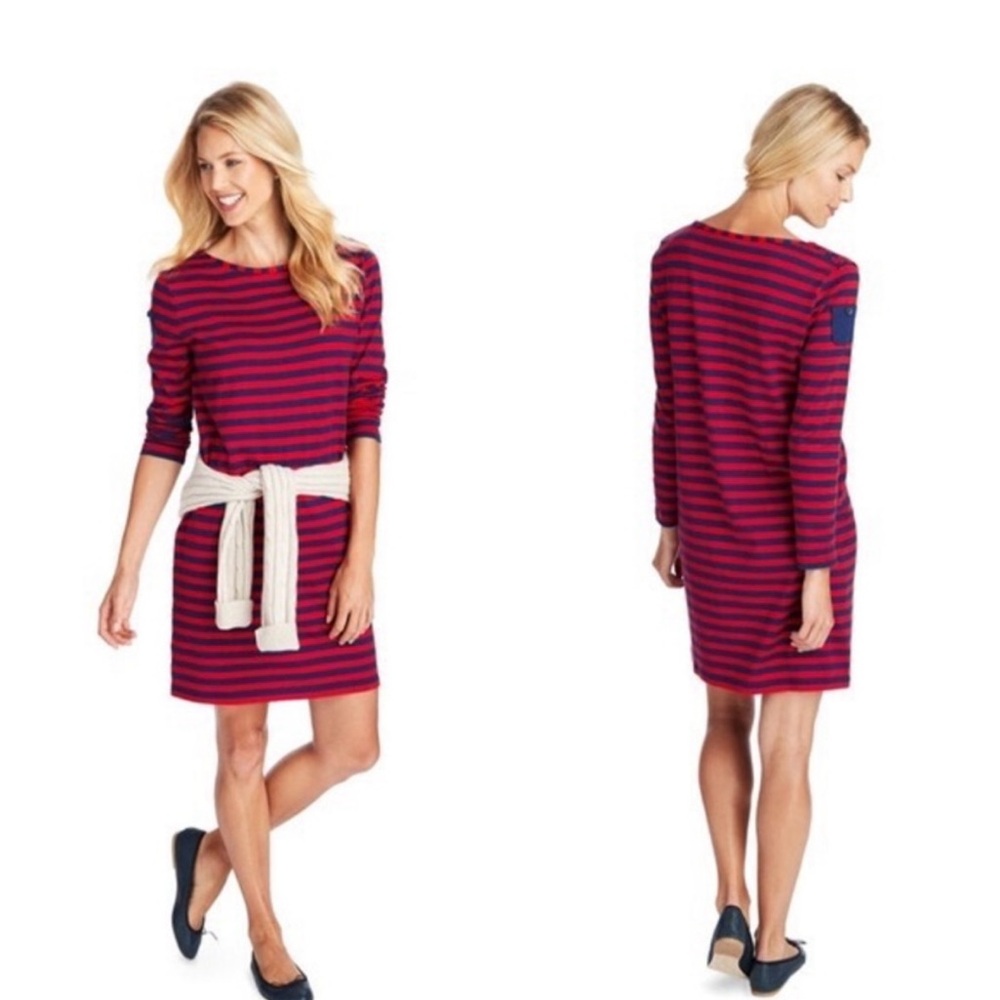Vineyard Vines Navy and Red Striped Dress